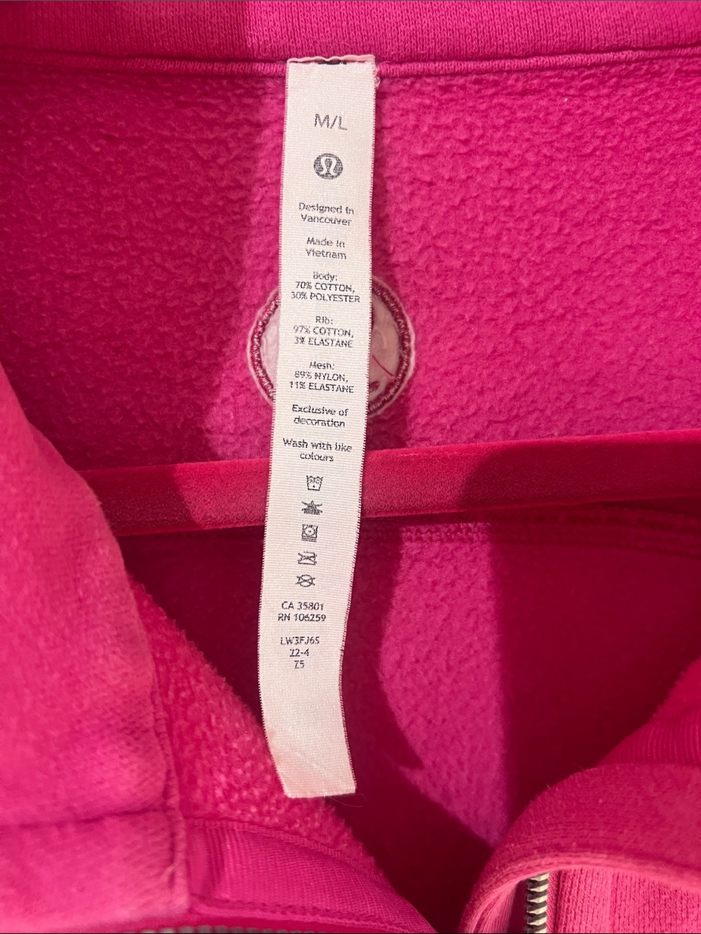 Lululemon Scuba Oversized Funnel Neck Half Zip •M/L • Sonic Pink + Water Bottle - Picture 5 of 10